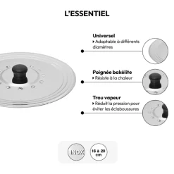 Couvercle en inox universel, 16/18/20 cm