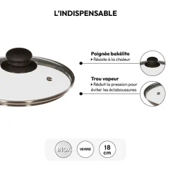 Couvercle en verre, 18 cm