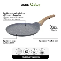 Crêpière Aluminium forgé, 28 cm