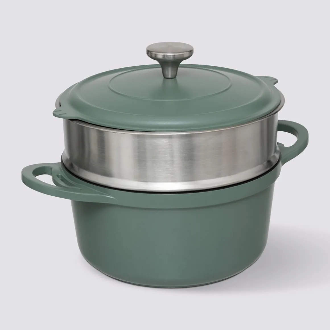 Cuiseur vapeur fonte d'aluminium vert, 24cm