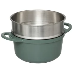 Cuiseur vapeur fonte d'aluminium vert, 24cm
