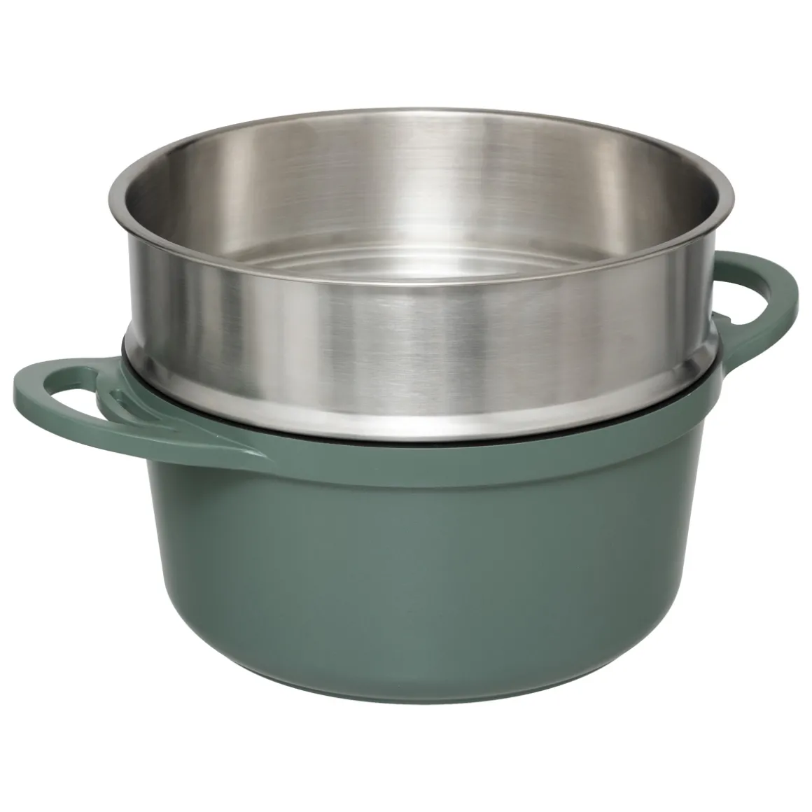 Cuiseur vapeur fonte d'aluminium vert, 24cm
