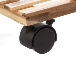 Desserte 4 niveaux à roulettes, Bambou noir