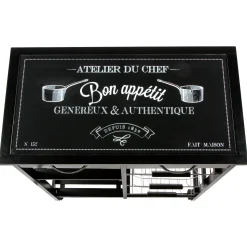 Desserte à roulettes 5 niveaux, Noir