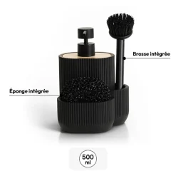 Distributeur de savon avec accessoires 500ml, Noir