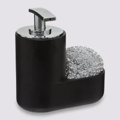 Distributeur de savon avec éponge 300ml, Noir