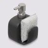 Distributeur de savon avec éponge 400ml, Noir