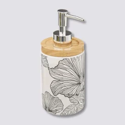Distributeur de savon 400ml, Noir et Blanc