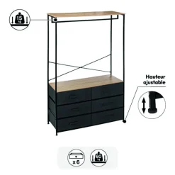 Dressing penderie 6 tiroirs