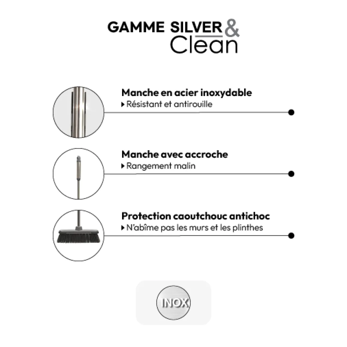 Ensemble pelle/balayette, Gris