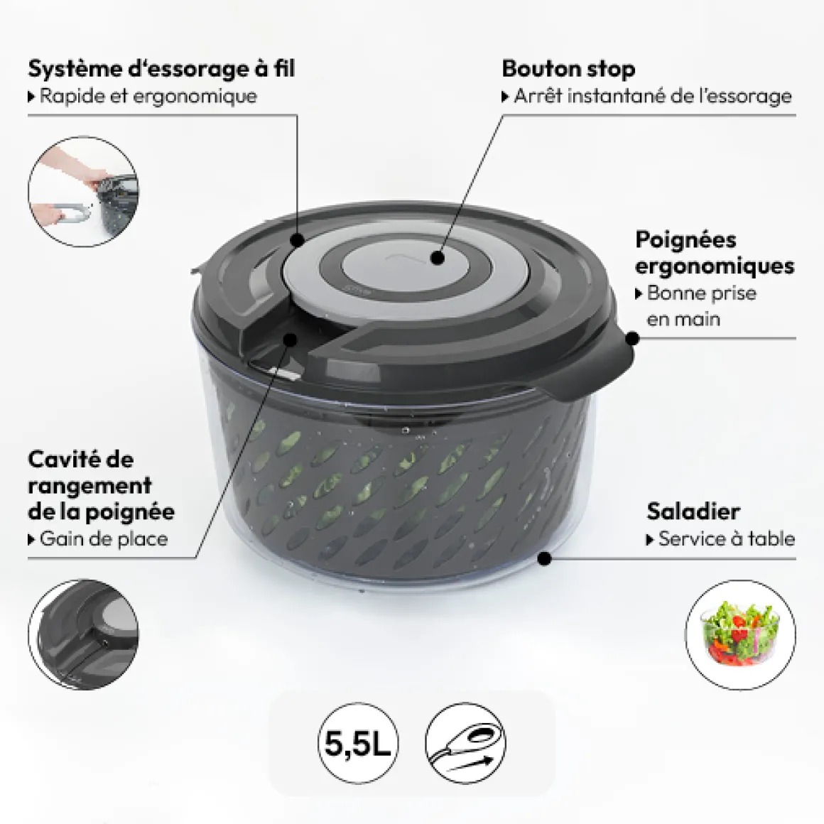 Essoreuse à fil, 5,5L