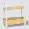 Etagère 2 niveaux avec bac de rangement, Bambou