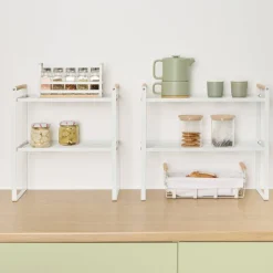 Etagère 2 niveaux, blanc
