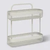Etagère 2 niveaux en métal, Beige