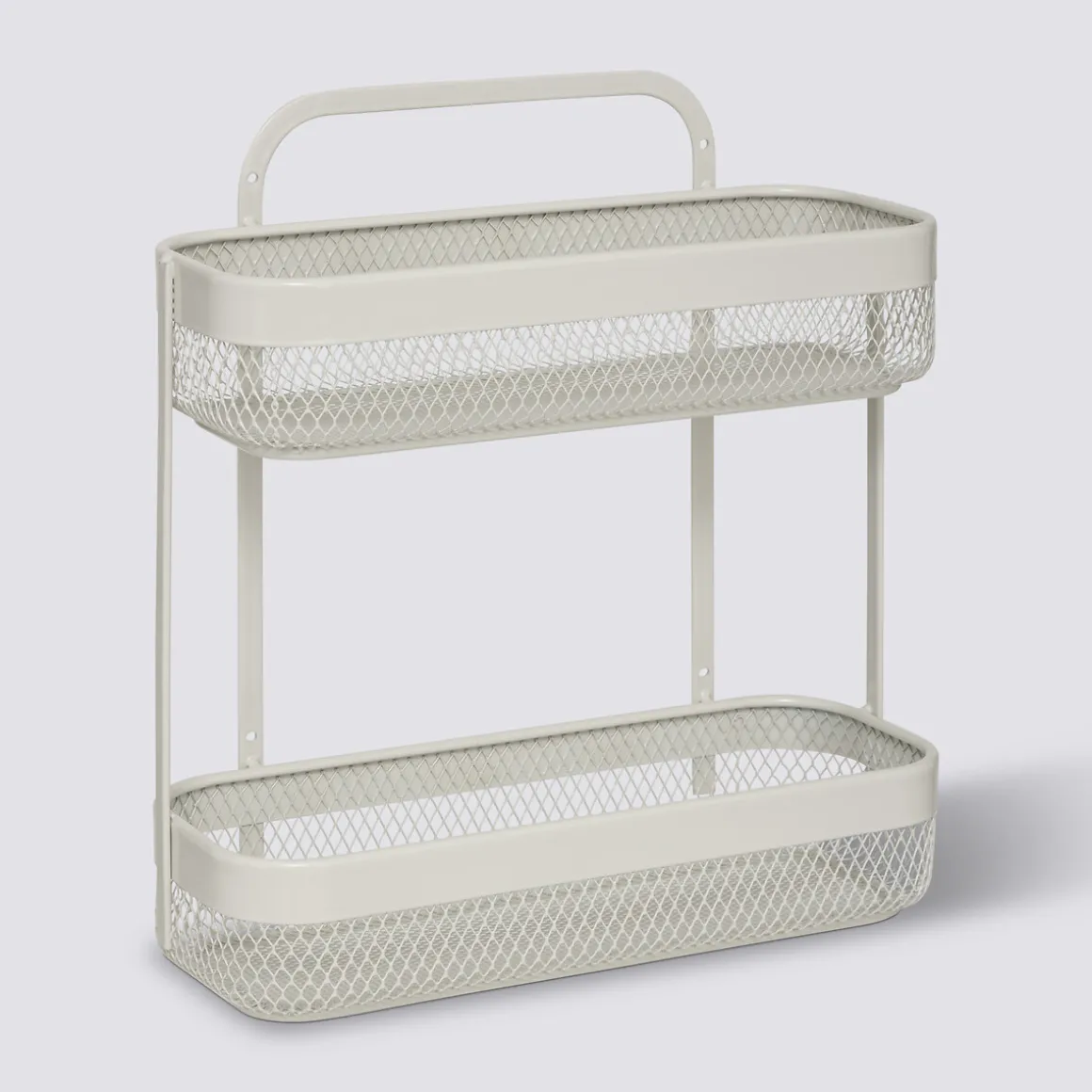 Etagère 2 niveaux en métal, Beige