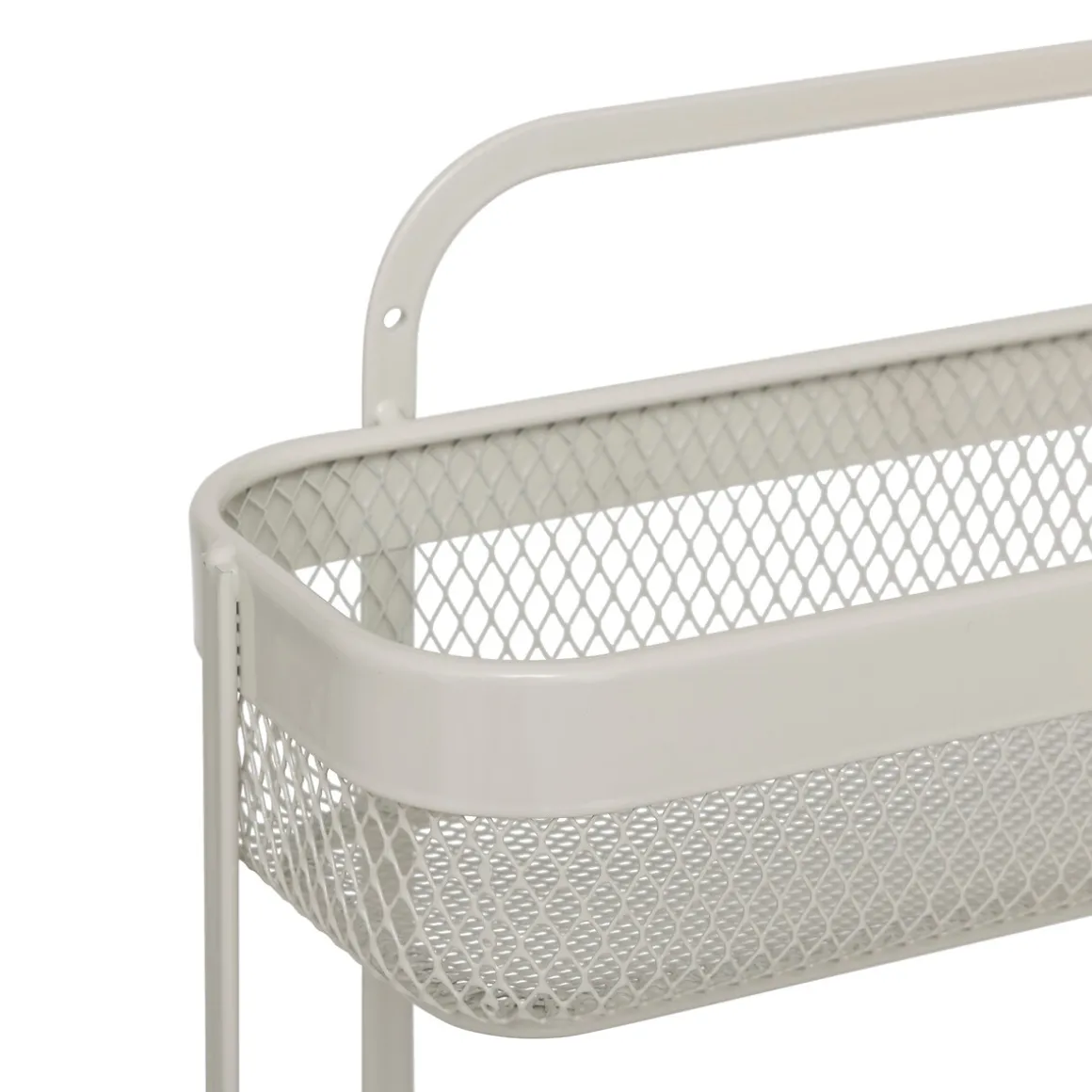 Etagère 2 niveaux en métal, Beige
