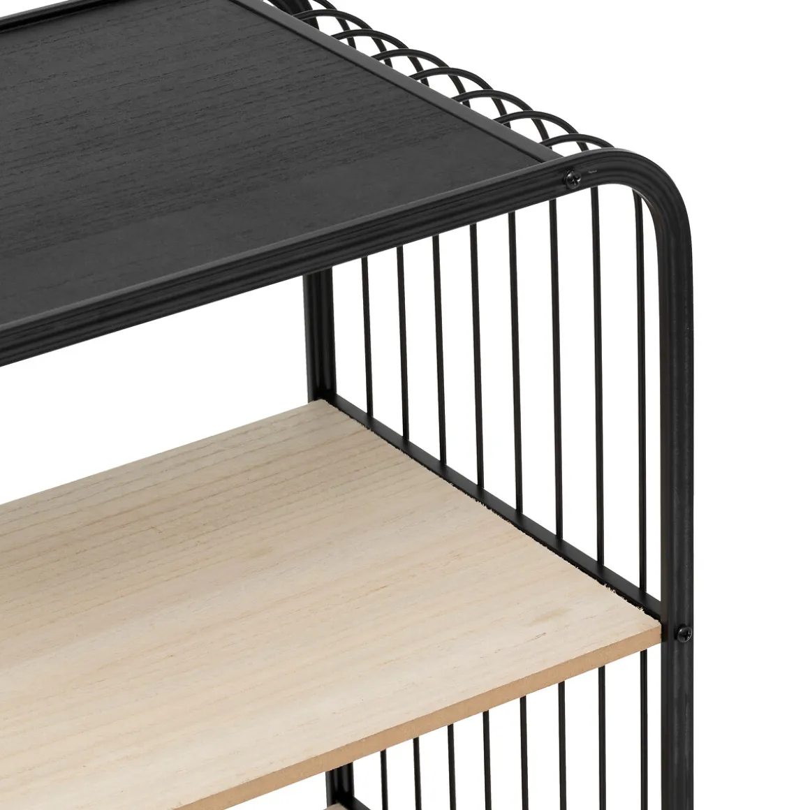 Etagère 3 niveaux, Métal et bois, Beige