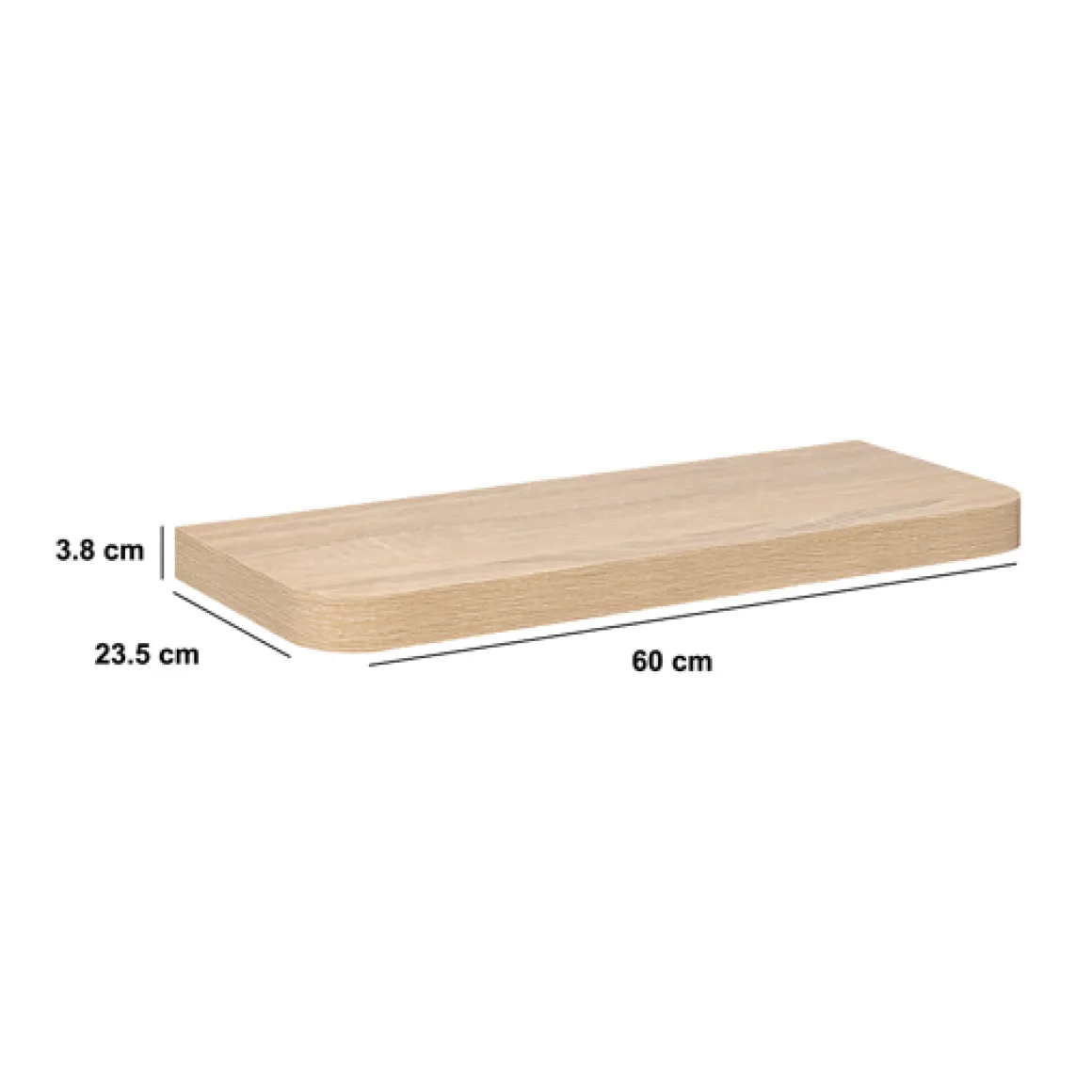 Etagère arrondie, 60x23,5 cm, Beige