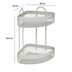 Etagère d'angle 2 niveaux, Beige
