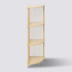 Etagère d'angle 4 niveaux, Effet bois clair
