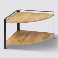 Etagère d'angle 2 niveaux, Noir