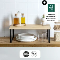 Etagère de rangement, Bambou, Noir