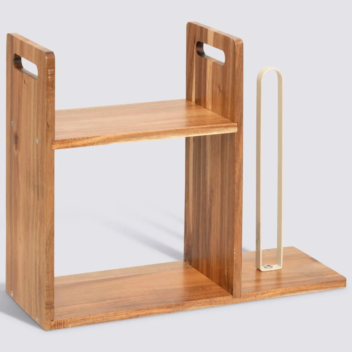 Etagère et porte-rouleau, 2 niveaux, marron