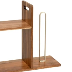 Etagère et porte-rouleau, 2 niveaux, marron
