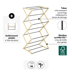 Etendoir à linge accordéon pliant 7 m