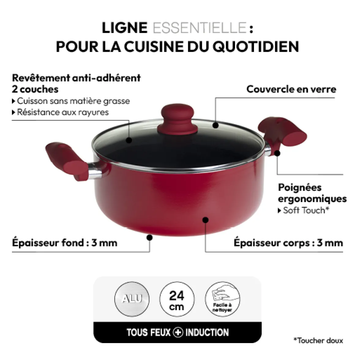 Faitout Aluminium, 24 cm
