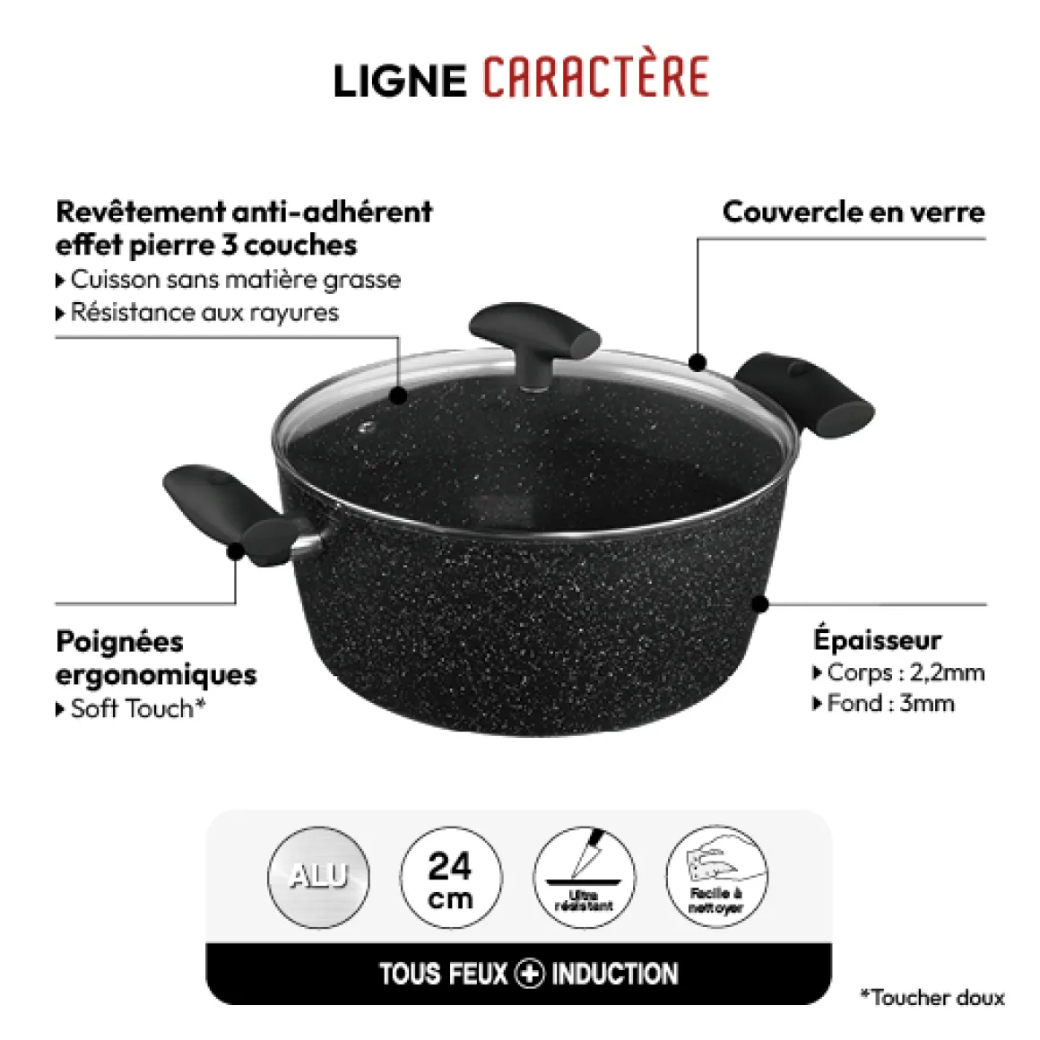 Faitout Aluminium forgé, 24 cm