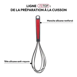 Fouet silicone- Noir,rouge