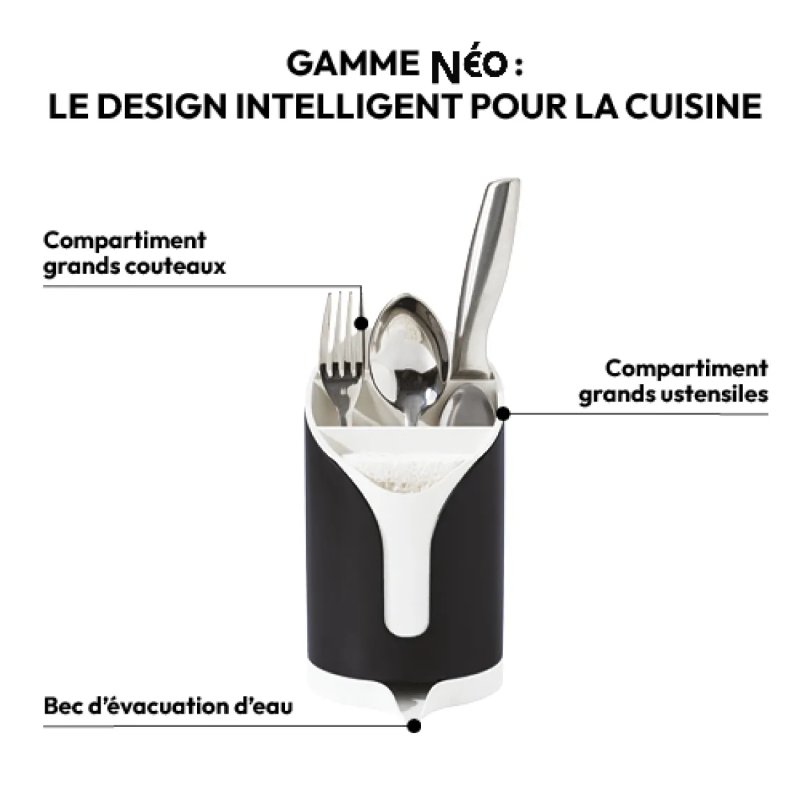 Égouttoir à couverts, Noir