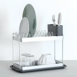 Égouttoir 2 niveaux, Gris