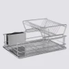 Égouttoir acier 2 niveaux avec plateau, Inox