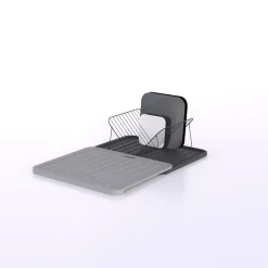Égouttoir avec rack extensible, Gris