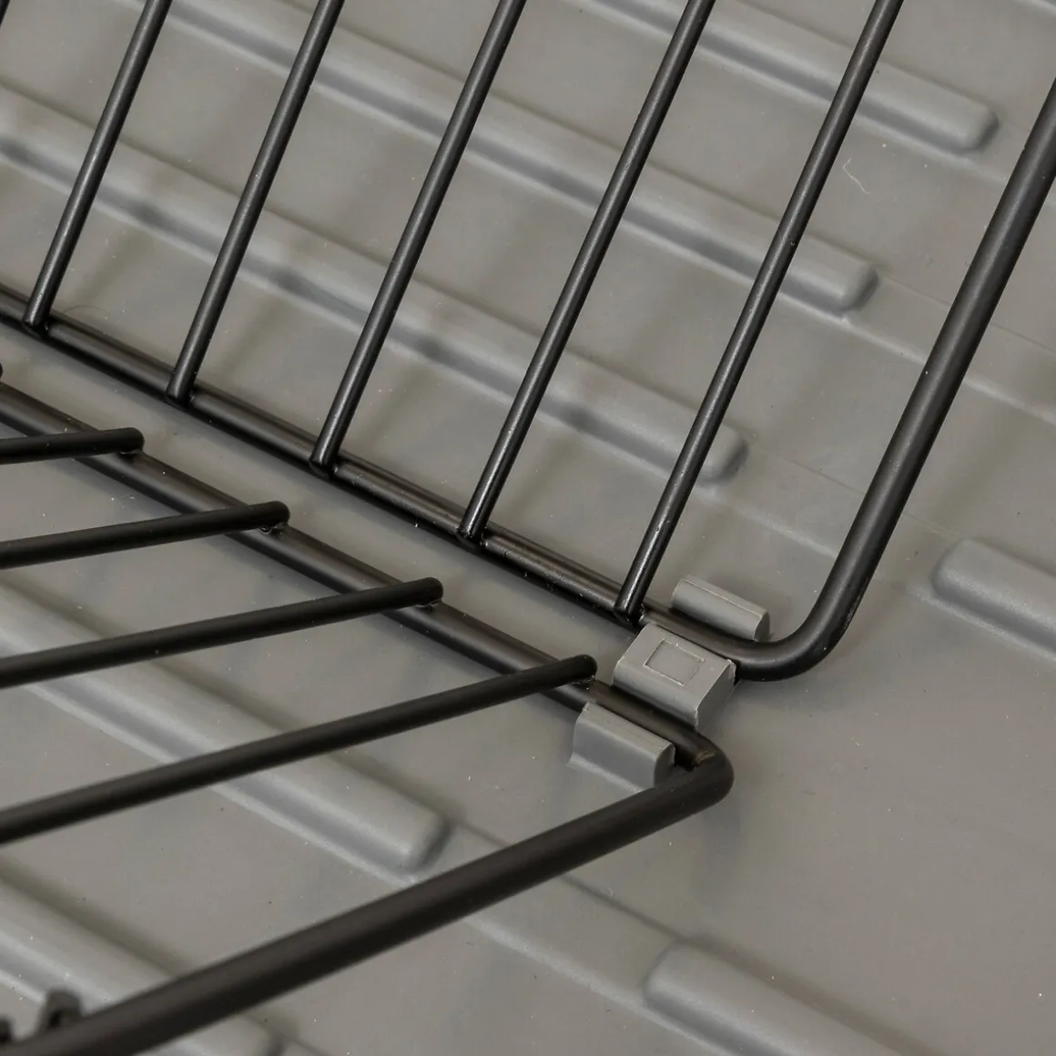 Égouttoir avec rack extensible, Gris