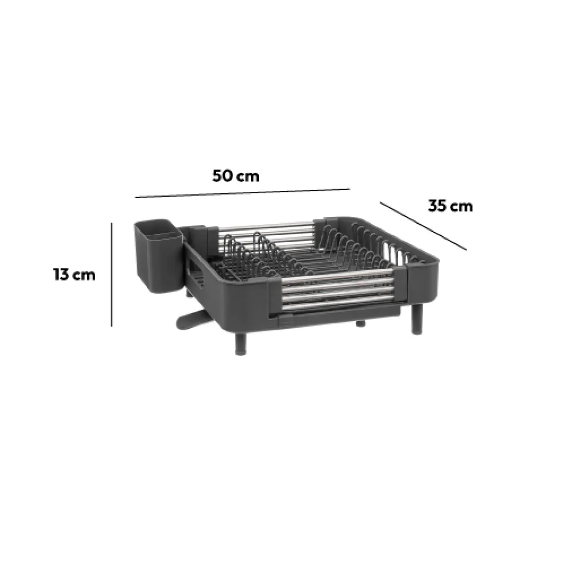 Égouttoir extensible 12 assiettes, Gris