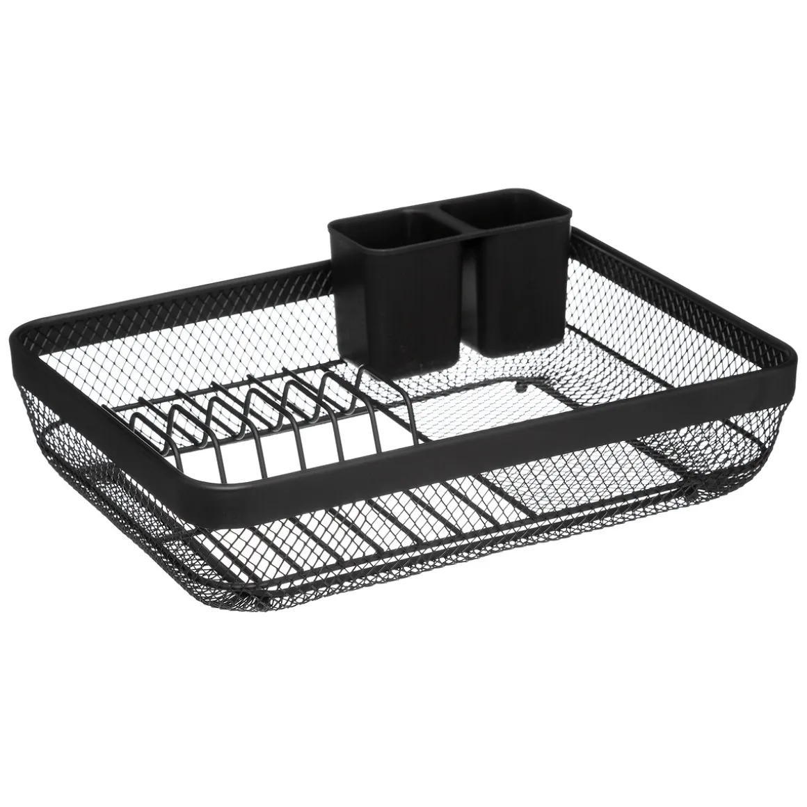Égouttoir métal avec plateau, Noir
