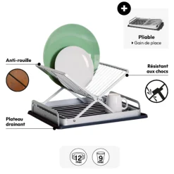 Égouttoir pliable, Gris