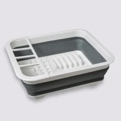 Égouttoir silicone rétractable, Gris et blanc