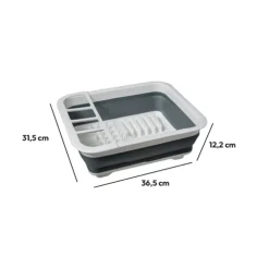 Égouttoir silicone rétractable, Gris et blanc