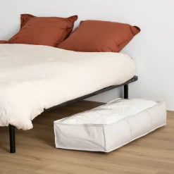 Housse de rangement lit, 100x20 cm, Beige