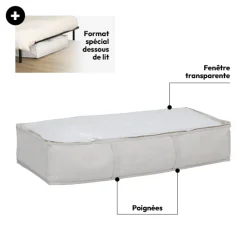 Housse de rangement lit, 100x20 cm, Beige