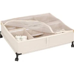 Housse de rangement sous lit, L.66 cm, Beige