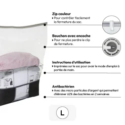 Housse rangement sous vide 60x40x25cm