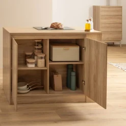 Ilot central, 2 portes, Beige