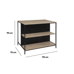 Ilot de bar avec rangement, Effet chêne naturel