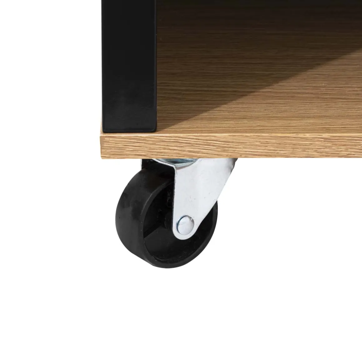 Ilot de cuisine à roulettes bois, Noir