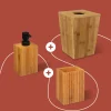 Kit accessoires de salle de bain, bambou